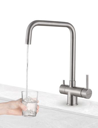 Смеситель для кухни Paulmark WETTER We213030-BS на мойку нержавеющая сталь